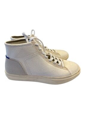 Rothy’s Ladies High-Top Canvas Sneakers in Off-White/Tan - Size 9.5
